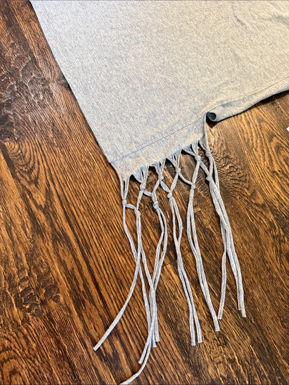 NWT Gray Sleeveless Fringe Tank Top